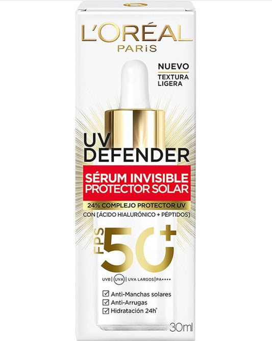 L'Oréal Paris Sérum Protector Solar Invisible FPS 50+ anti-manchas y lineas de expresión
