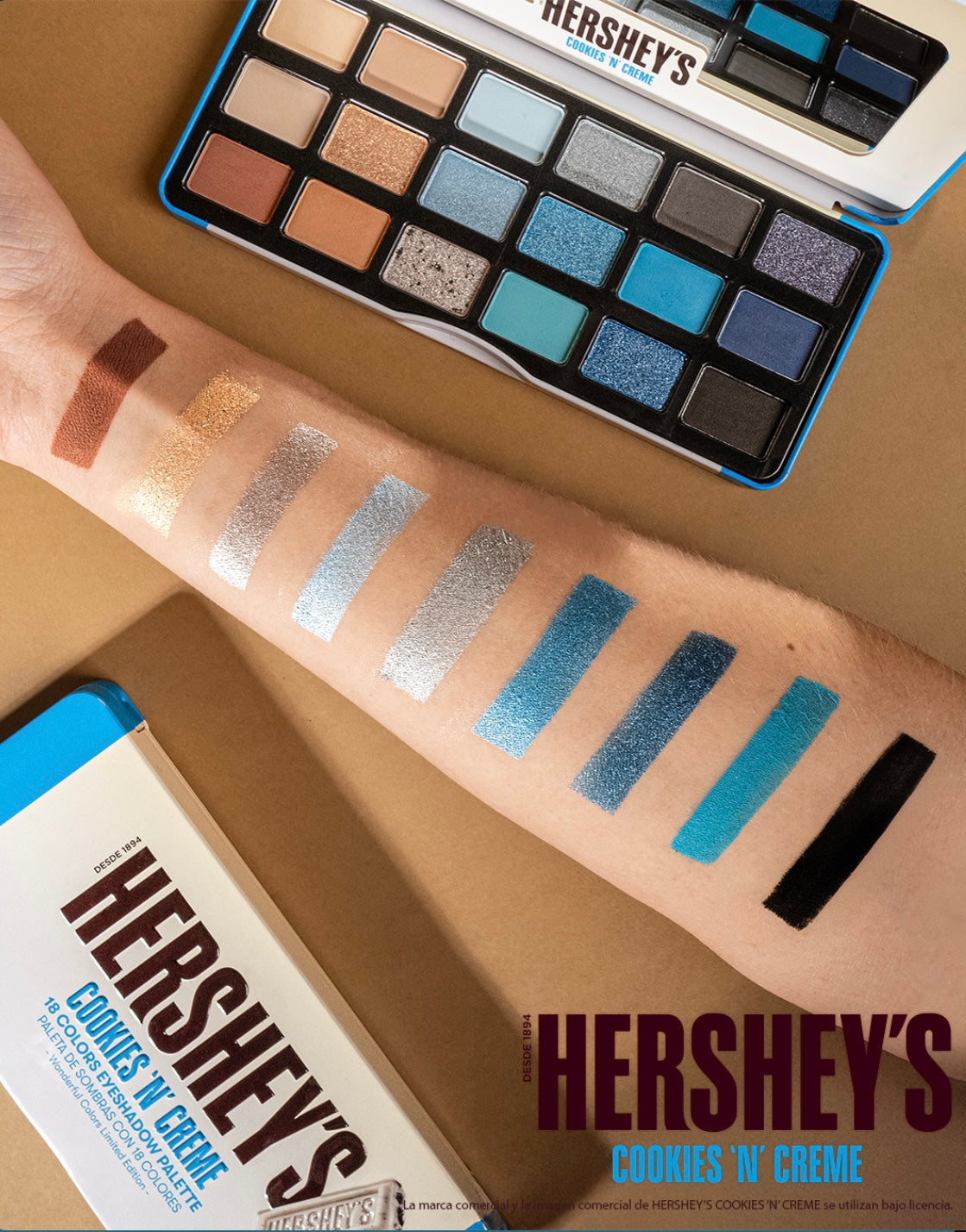 Paleta de Sombras 18 tonos "Cookies & Cream"